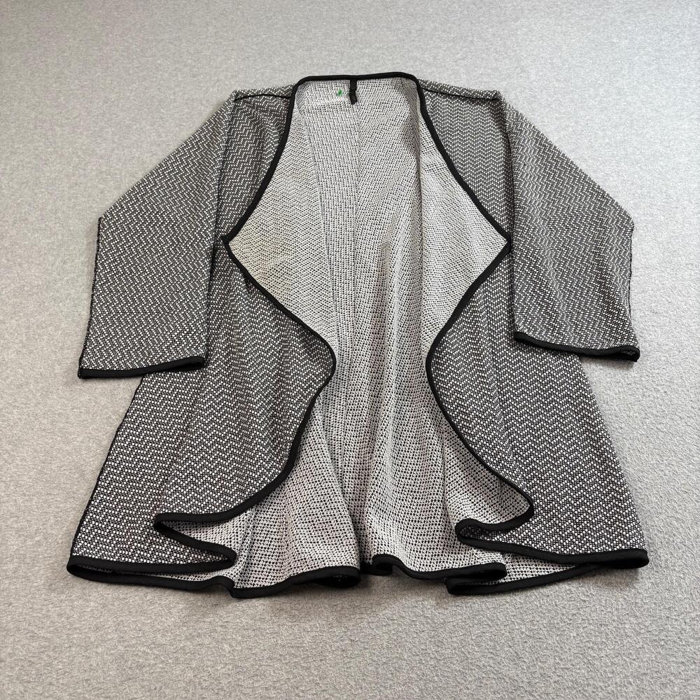 IC Collection Jacket Womens XL Open Front Textured Knit Cardigan Duster USA
